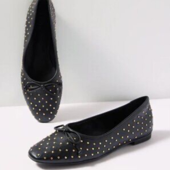 New Schultz Black Studded Ballet Flats Size Retails $179 - Picture 3 of 9